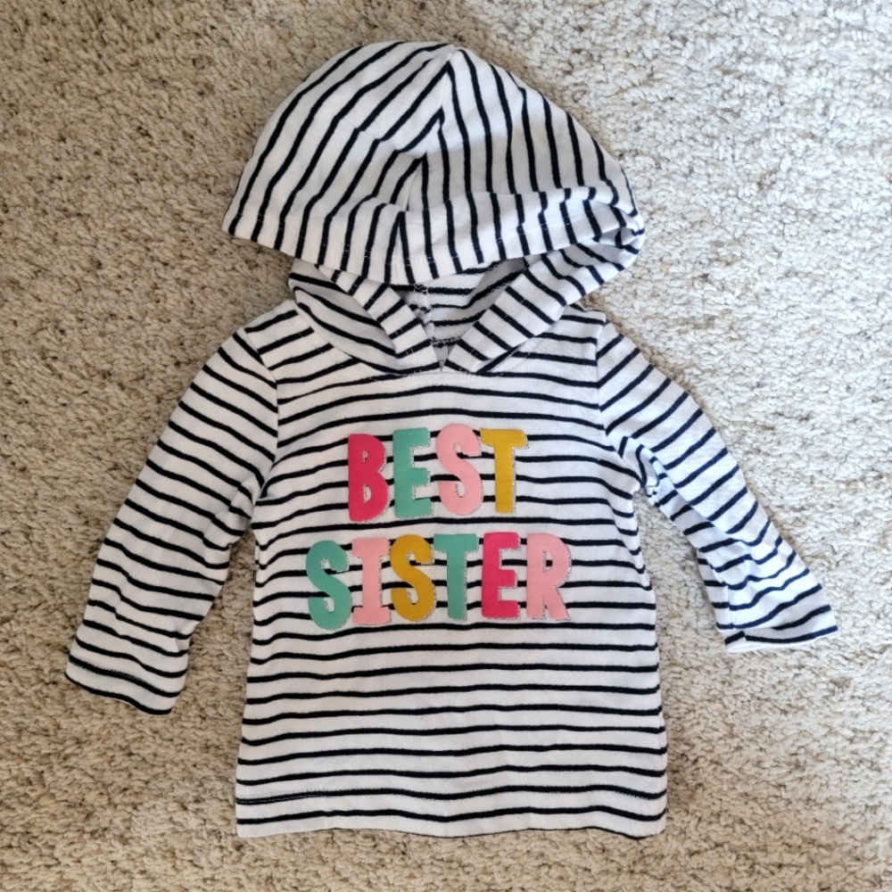 Carter's Best Sister hoodie - size 3 months